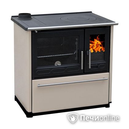 Отопительно-варочная печь Plamen 850 Glas крем труба слева в Звенигороде