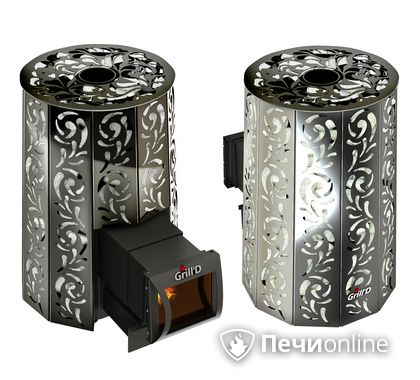 Дровяная печь-каменка GrillD Violet long Жадеит 80 в Звенигороде