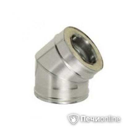 Дымоход Дымок Колено 45° с изоляцией 0.5 мм. OТFR45 120/200 в Звенигороде