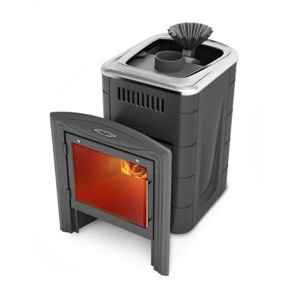 Дровяная банная печь TMF Гейзер Мини 2016 Inox Витра ЗК ТО антрацит в Звенигороде