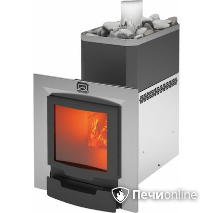 Дровяная банная печь Теплодар Русь 12 ЛНЗП Панорама Профи (дверь 17 с обрамлением) в Звенигороде