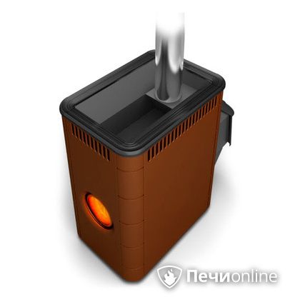 Дровяная банная печь TMF  Аврора Inox ДА Иллюминатор терракота  в Звенигороде