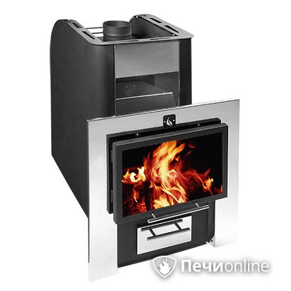 Дровяная банная печь Конвектика Ниагара Сетка 16 Плазма антрацит в Звенигороде