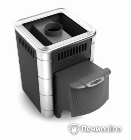 Дровяная банная печь TMF Оса Inox антрацит нержавеющие вставки в Звенигороде