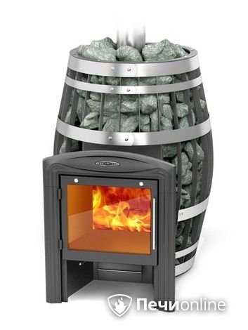 Дровяная банная печь TMF Саяны XXL 2015 Inox Витра с закрытой каменкой и теплообменником в Звенигороде