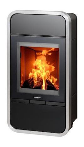 Печь-камин ABX Smart (Trim), черная, нержавеющая сталь в Звенигороде