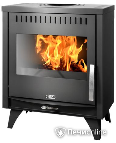 Печь-камин ABX Tampa, черная сталь в Звенигороде