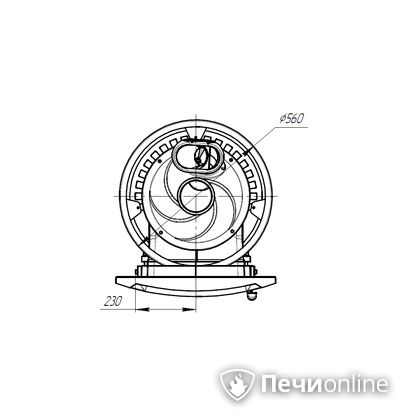 Дровяная печь-каменка Прометалл Атмосфера L короткий топливный канал сетка в Звенигороде