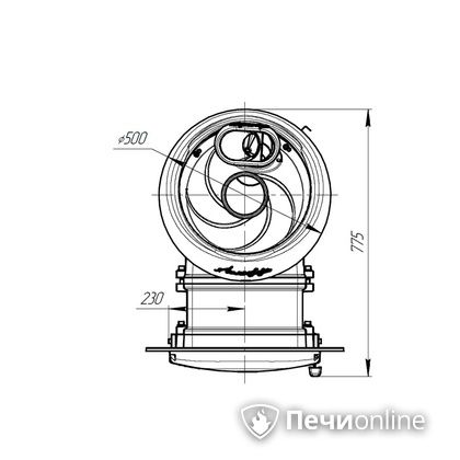 Дровяная печь-каменка Прометалл Атмосфера L комбинированная сетка-ламель Змеевик наборный в Звенигороде
