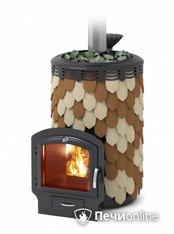 Дровяная банная печь TMF Альфа Панголина Лайт Inox ЧДБСЭ ЗК шамот- терракота в Звенигороде