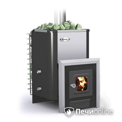 Дровяная банная печь Ермак -Элит 16-С стекло нержавеющая сталь в Звенигороде