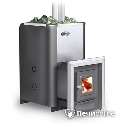 Дровяная банная печь Ермак Элит 20-С стекло нержавеющая сталь в Звенигороде