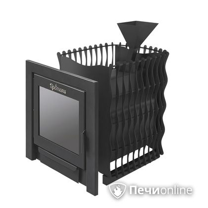 Дровяная банная печь Протопи Вулкан 18 Подкова Панорама в Звенигороде