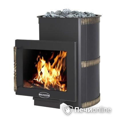 Дровяная банная печь Везувий Лава 16 Панорама в Звенигороде