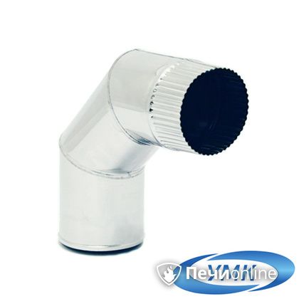 Дымоход УМК Отвод 90° D80 0.5мм нержавейка в Звенигороде