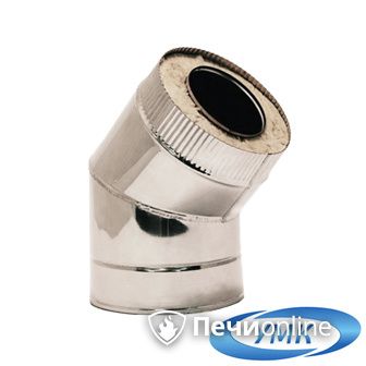 Дымоход УМК Сэндвич-отвод 135°  D80х160 Н+Н 0.5мм 0.5мм по воде в Звенигороде