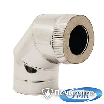 Дымоход УМК Сэндвич-отвод 90° D120х200 Н+Н 1.0мм 0.5мм по воде в Звенигороде