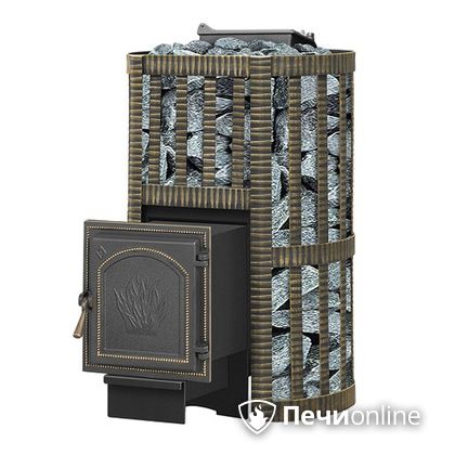 Дровяная банная печь Везувий Ураган Ковка 16 (271) с закрытой каменкой чугун в Звенигороде