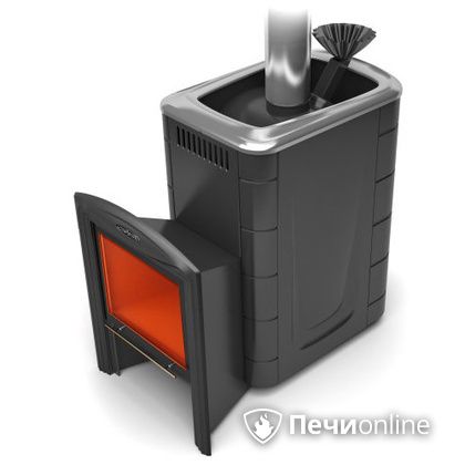Дровяная банная печь TMF Гейзер 2014 Carbon Витра антрацит в Звенигороде