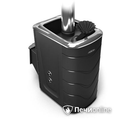Дровяная банная печь TMF Гейзер 2014 Carbon с теплообменником дверь из нержавейки антрацит в Звенигороде