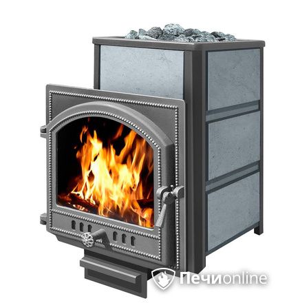 Дровяная банная печь Везувий Легенда 22 (205) в талькохлорите чугун в Звенигороде