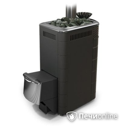 Дровяная банная печь TMF Гейзер XXL 2017 Inox дверь из нержавейки закрытая каменка антрацит в Звенигороде