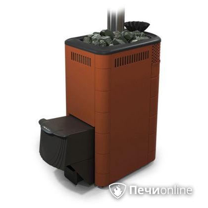 Дровяная банная печь TMF Гейзер XXL 2017 Inox дверь антрацит закрытая каменка терракота в Звенигороде